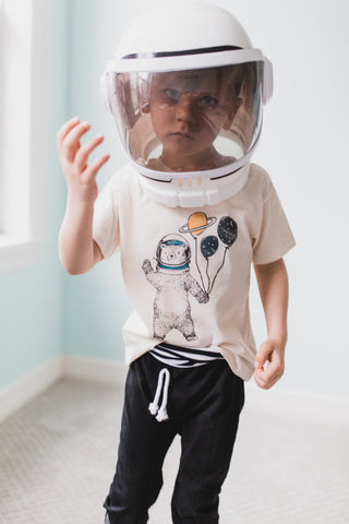 Astronaut Bear, natural tshirt, toddler, youth and adult