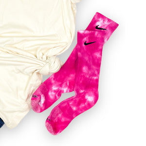 Tie Dye Socks, hot pink