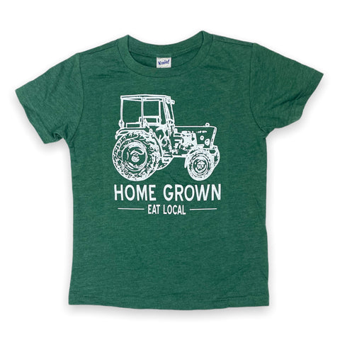 Home Grown, Tractor, green toddler shirt