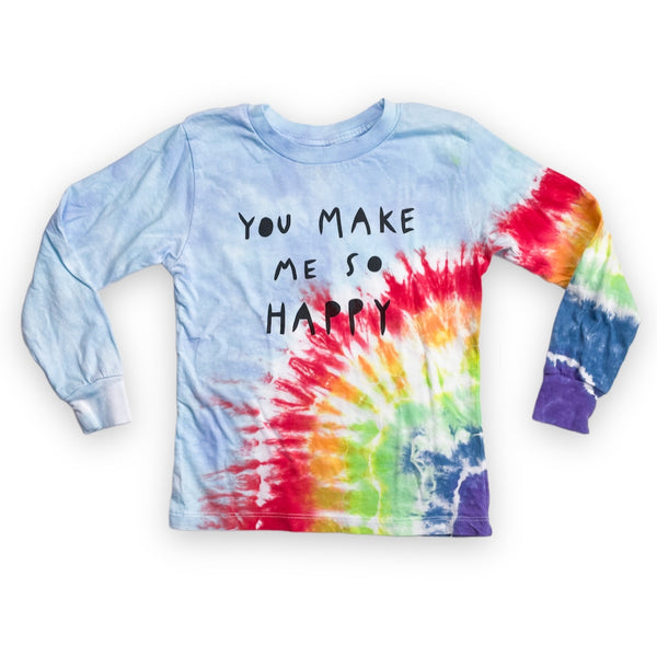 You make me so happy, rainbow tie dye, kids and adult