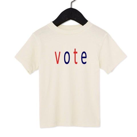 VOTE, natural shirt, baby, kid and adult